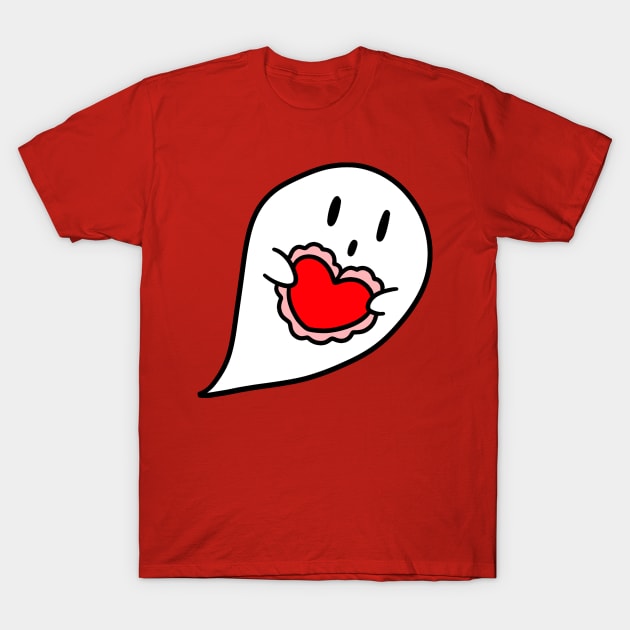 Valentine Heart Ghost T-Shirt by saradaboru